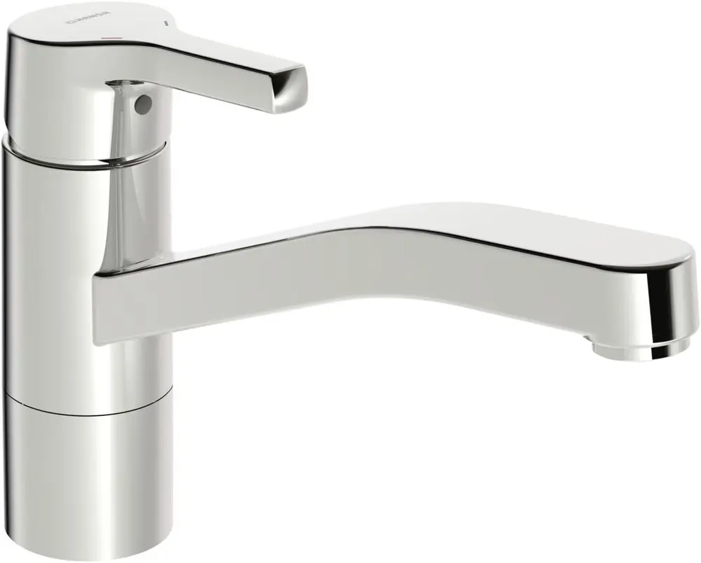 Einhebelmischer Küchenarmatur in Chrom mit schwenkbarem Auslauf. HANSAPALENO Modell, geeignet für moderne Kücheninstallationen.